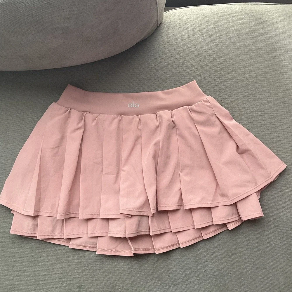 Alo Yoga Double Or Nothing Tennis Skirt Vintage Pink S